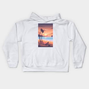 Sunset at the beach Kids Hoodie